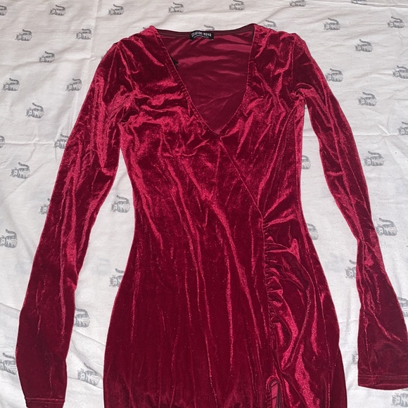 Fashion Nova Red Velvet Dress - Picture 7 of 8